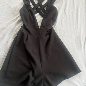 Black Crisscross Back Dress